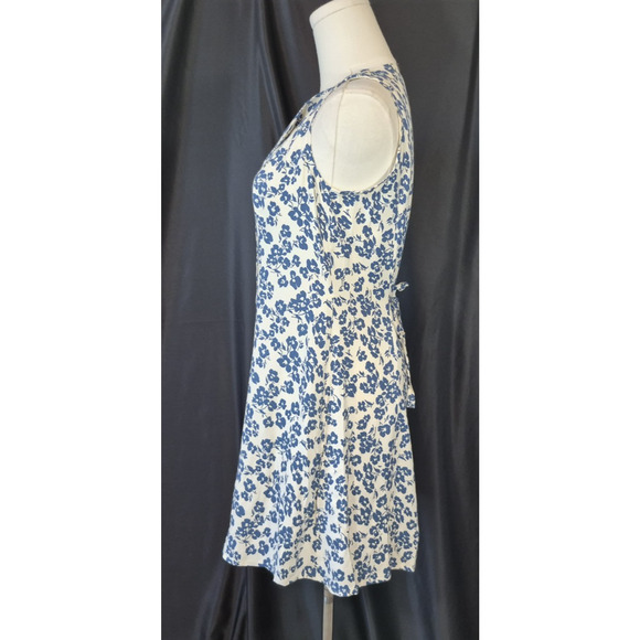 Reformation Rilynn Button Front Tie Back Sundress Blue Floral US 6 New - Picture 9 of 14